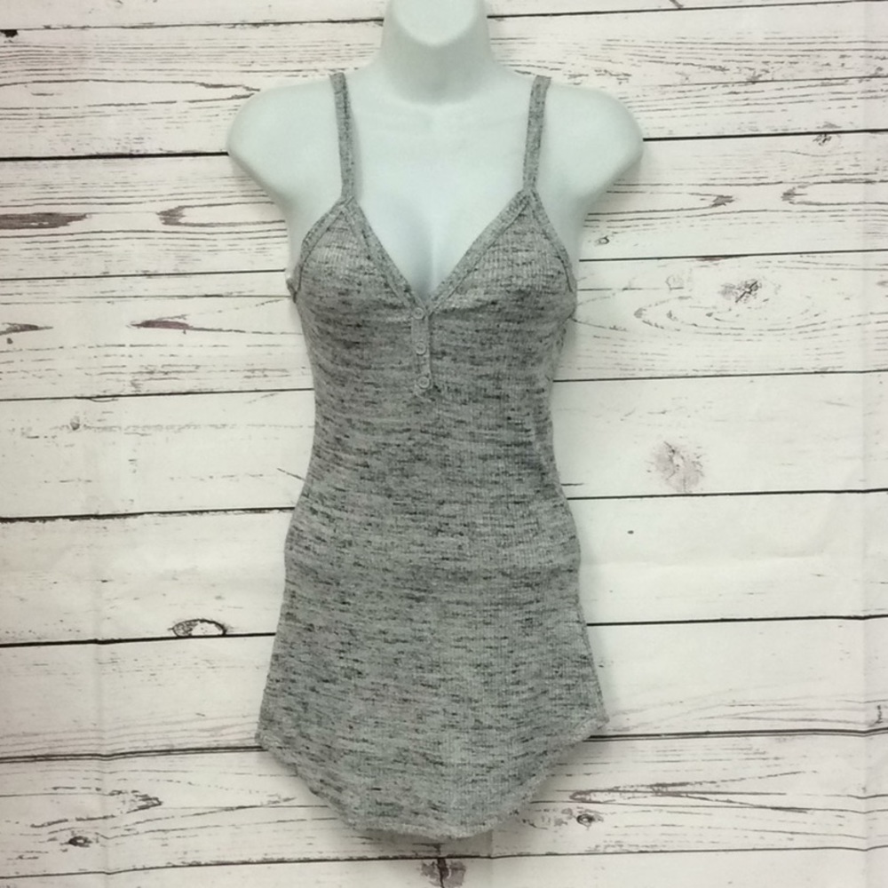 Better Be ribbed marled gray Henley tank